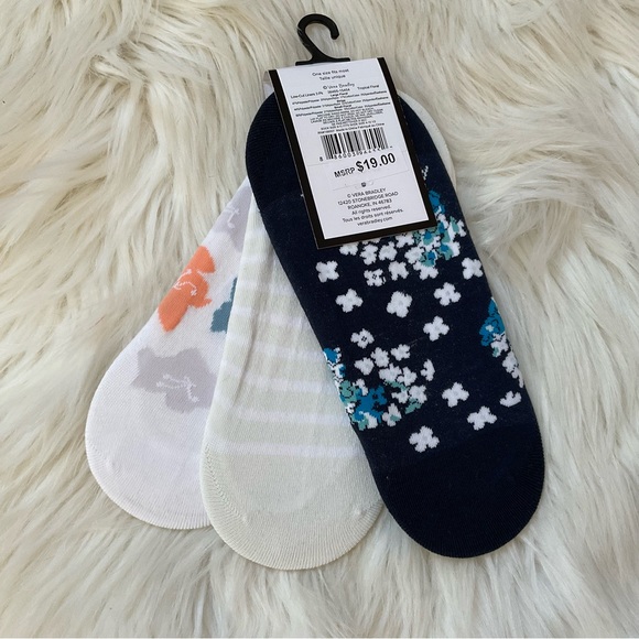 Vera Bradley Low-Cut Liners Socks - NWT x6 Pairs - Tropical Floral - Picture 7 of 7